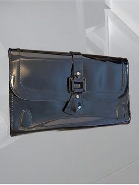 Rare Frederick (Paris) Vintage Glossy Black Patent Leather Clutch Purse